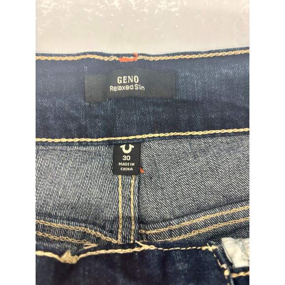 NWT True Religion Geno SN Flap Slim Jeans Men’s Size 30 Dark Scorched Wash - Picture 7 of 10